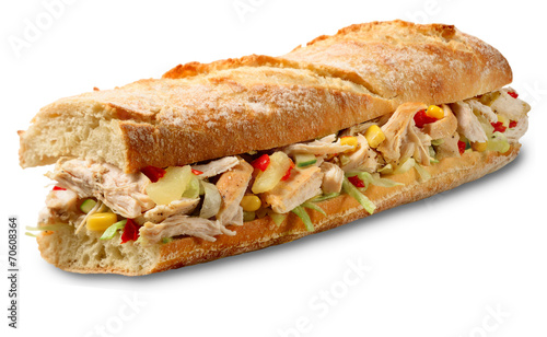 Submarine sandwich chicken salad
