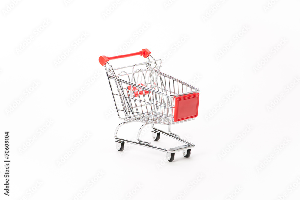 Caddy for shopping in supermarket Caddy for shopping in supermarket