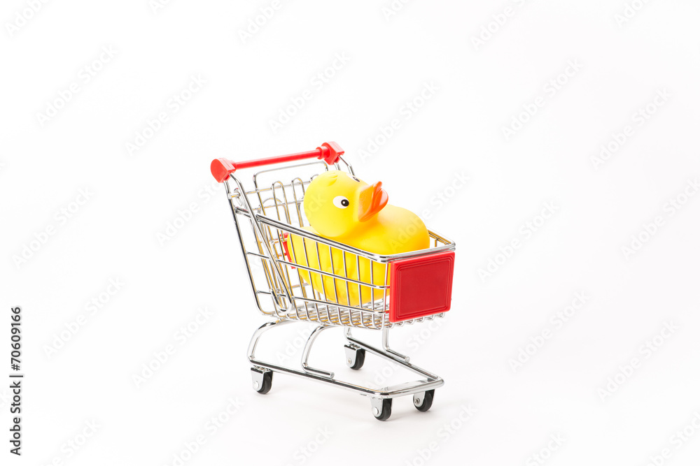 Caddy for shopping with duck Caddy for shopping with duck