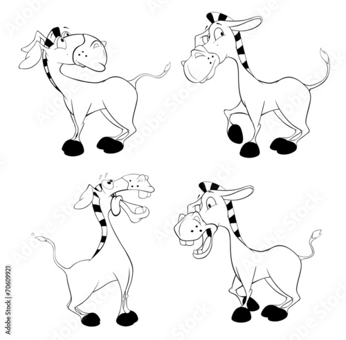 A set of burros. Coloring book
