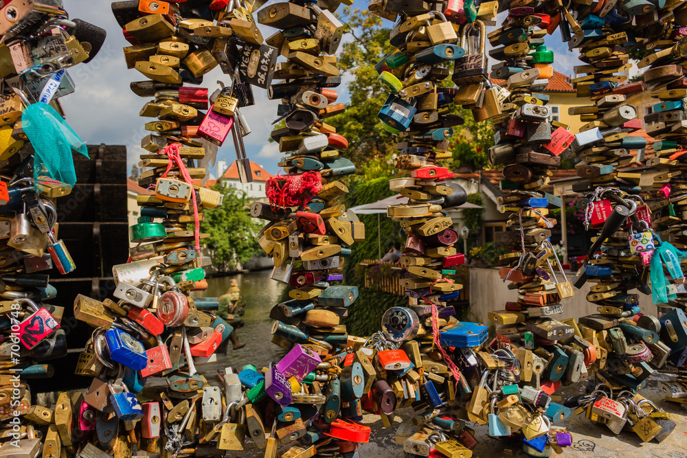 Fototapeta premium Padlocks in Prague