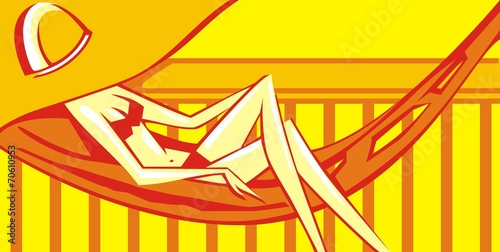 Lady resting on chaise-longue