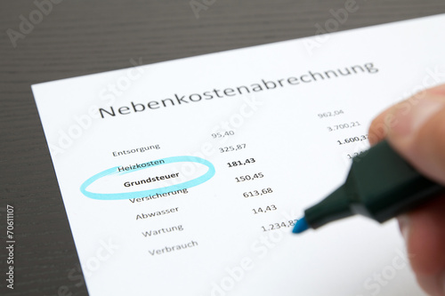 Nebenkosten - Grundsteuerreform photo