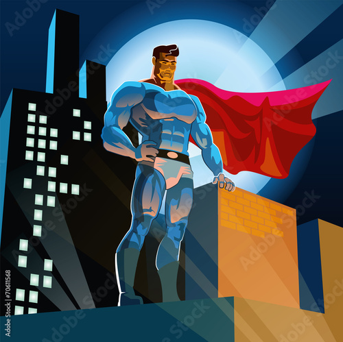 Superhero in City