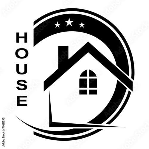 Logo of the house isolated on white background. Family. Vector i