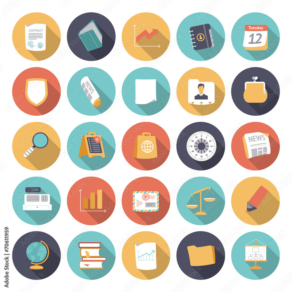 Flat design icons for business and finance Flat design icons for business and finance