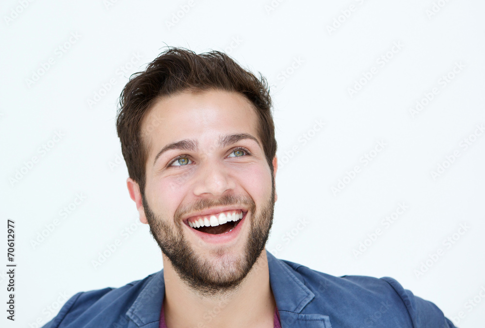 Smiling man face on white background Smiling man face on white background