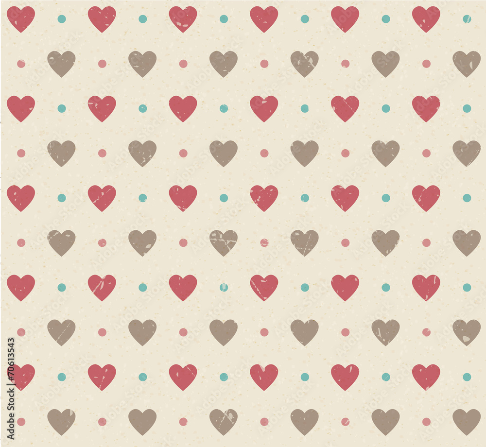 valentines retro seamless hearts pattern
