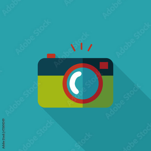 camera flat icon with long shadow