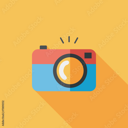 camera flat icon with long shadow