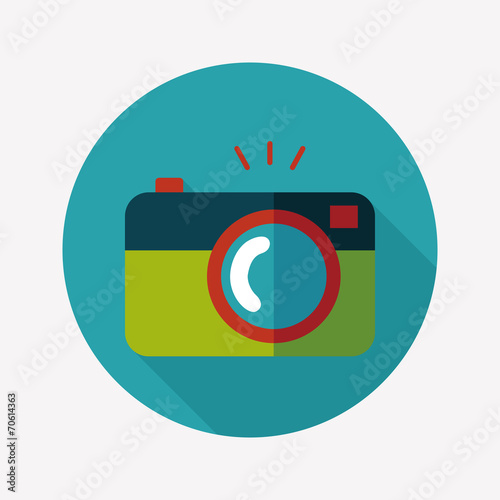 camera flat icon with long shadow