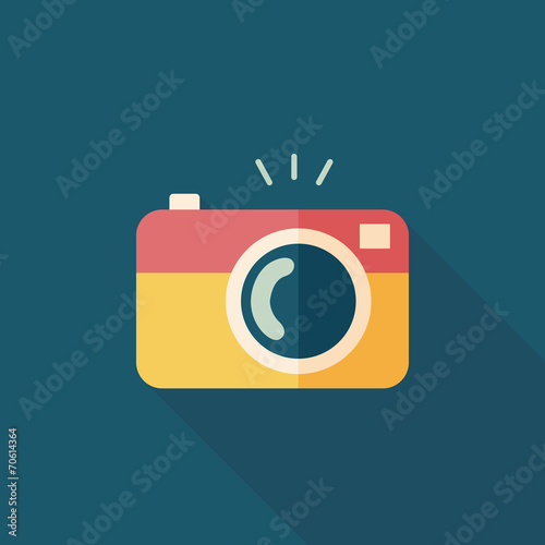 camera flat icon with long shadow