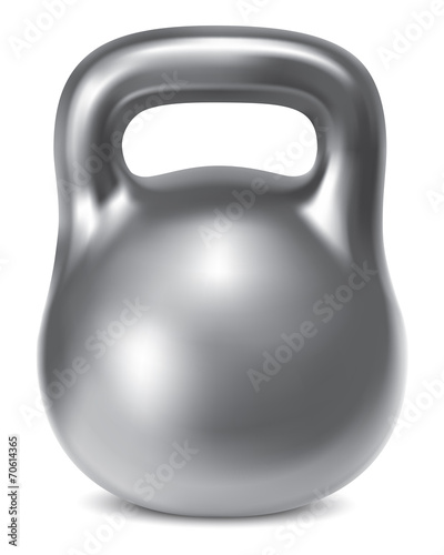 Kettlebell weight silver isolated. Illustration