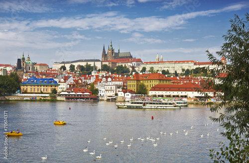 View of Prague,  Vltava river, St. Vitus cathedral © vesta48
