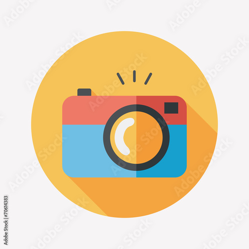 camera flat icon with long shadow