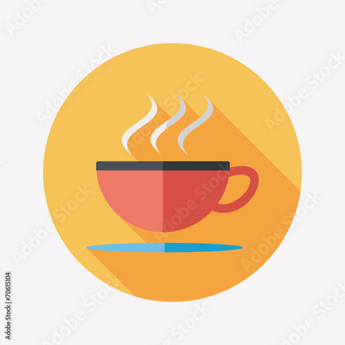 coffee flat icon with long shadow