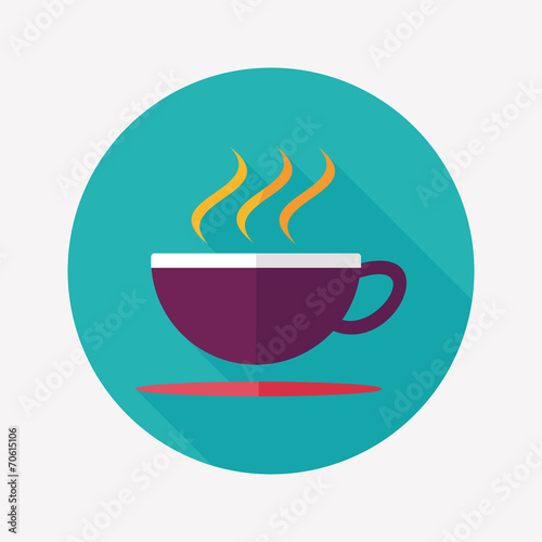 coffee flat icon with long shadow