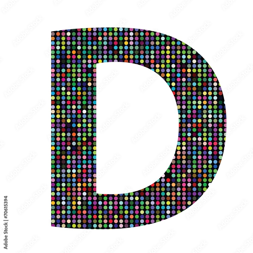 multicolor letter D