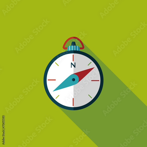 compass flat icon with long shadow
