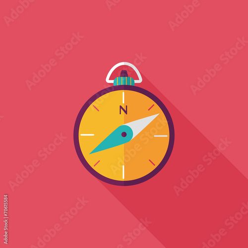 compass flat icon with long shadow