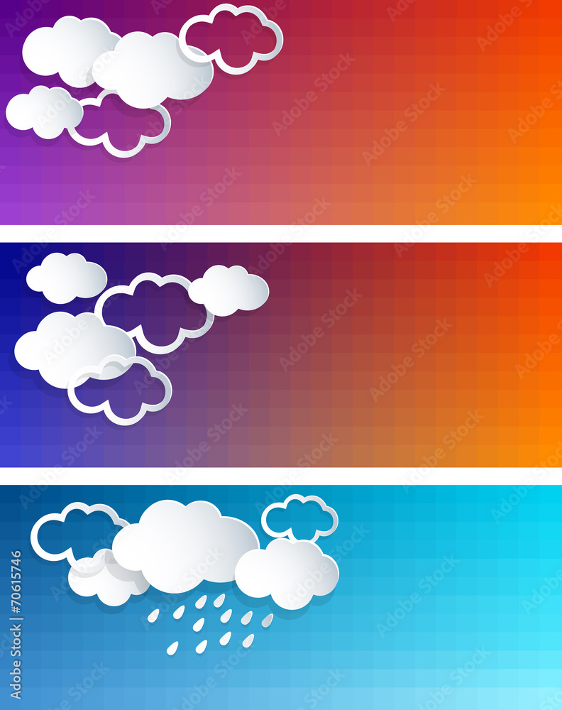 Banners with clouds