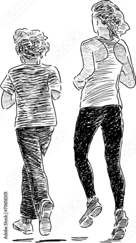 siblings jogging