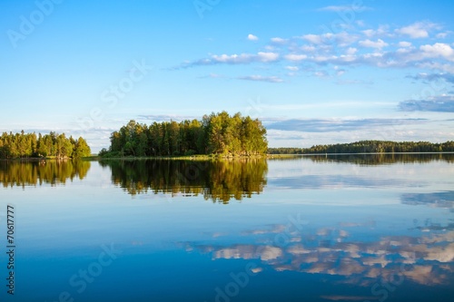 Fototapeta Naklejka Na Ścianę i Meble -  Forest reflecting in lake