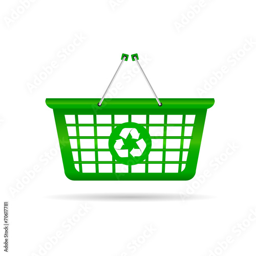sign for recycling vector on a green basket