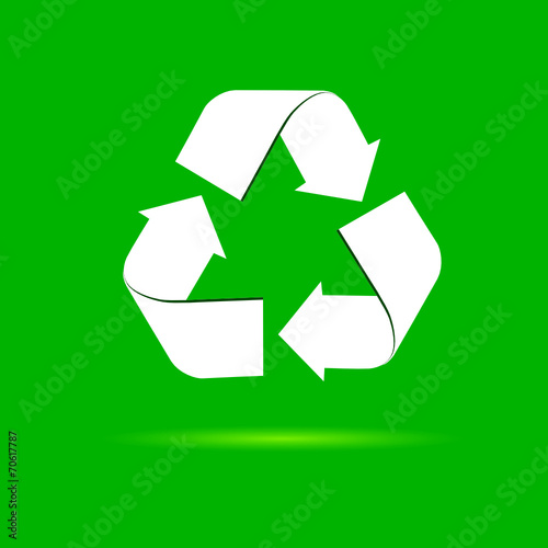 sign for recycling vector on a green