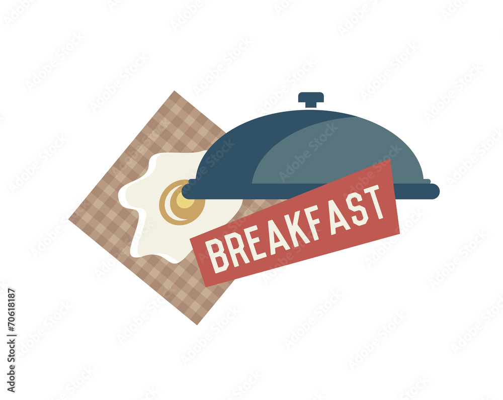 Obraz premium Breakfast concept design,retro design on white background