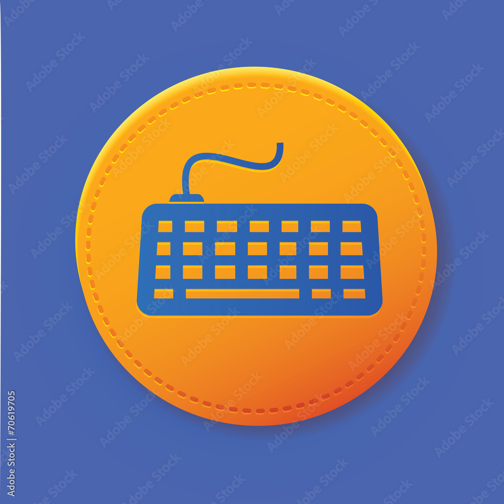 Keyboard symbol on yellow button,vector Keyboard symbol on yellow button,vector