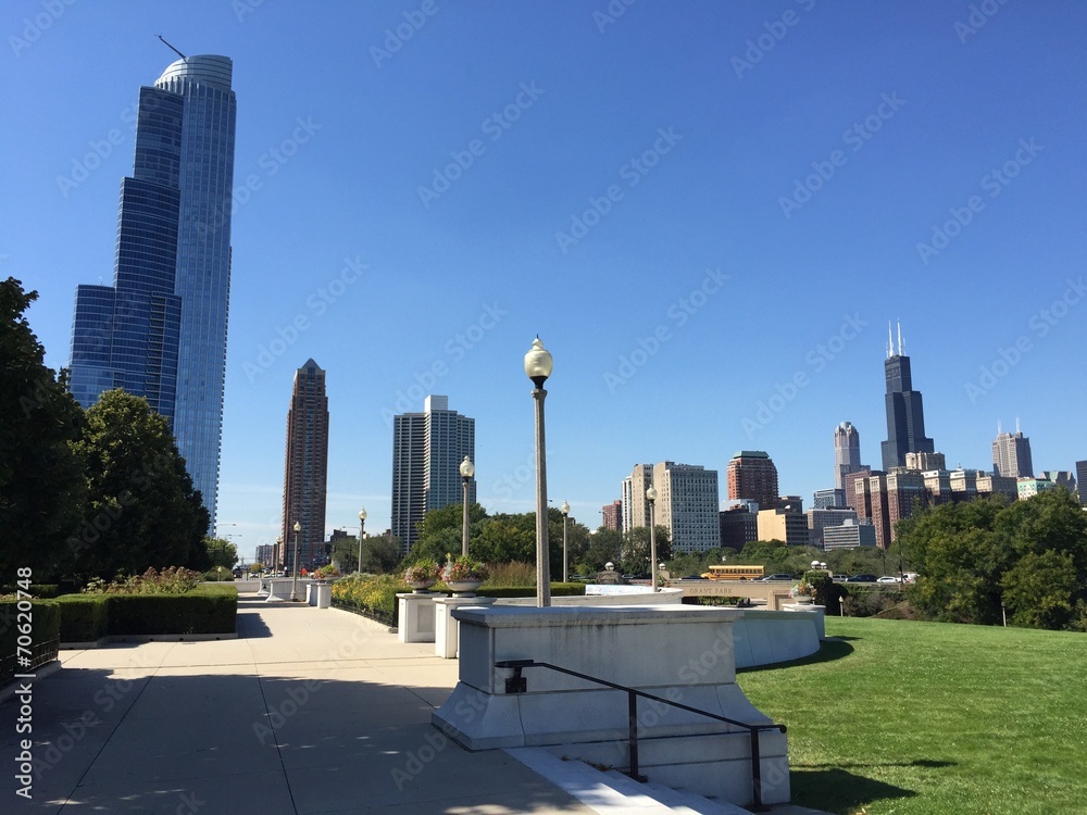 Fototapeta premium Chicago skyline grant park