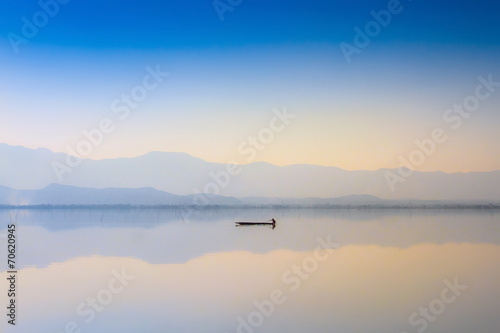 Calmness Lake in sunset © F16-ISO100