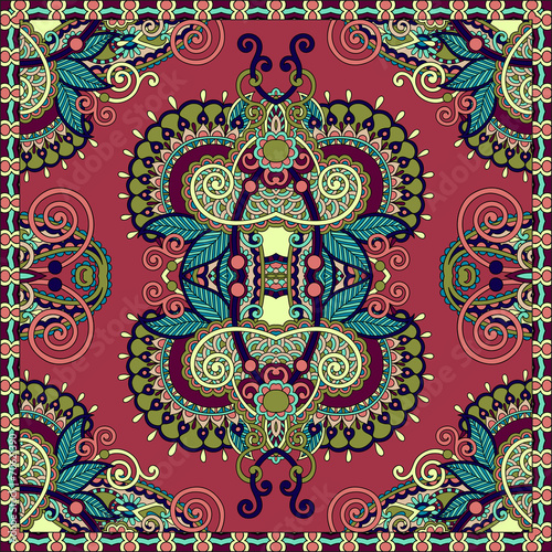 Traditional ornamental floral paisley bandanna