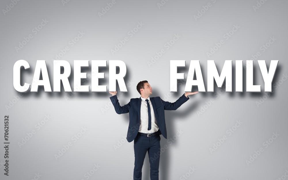 Composite image of businessman standing with arms out Composite image of businessman standing with arms out
