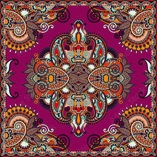Traditional ornamental floral paisley bandanna