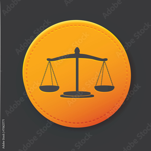 Justice law button,clean vector