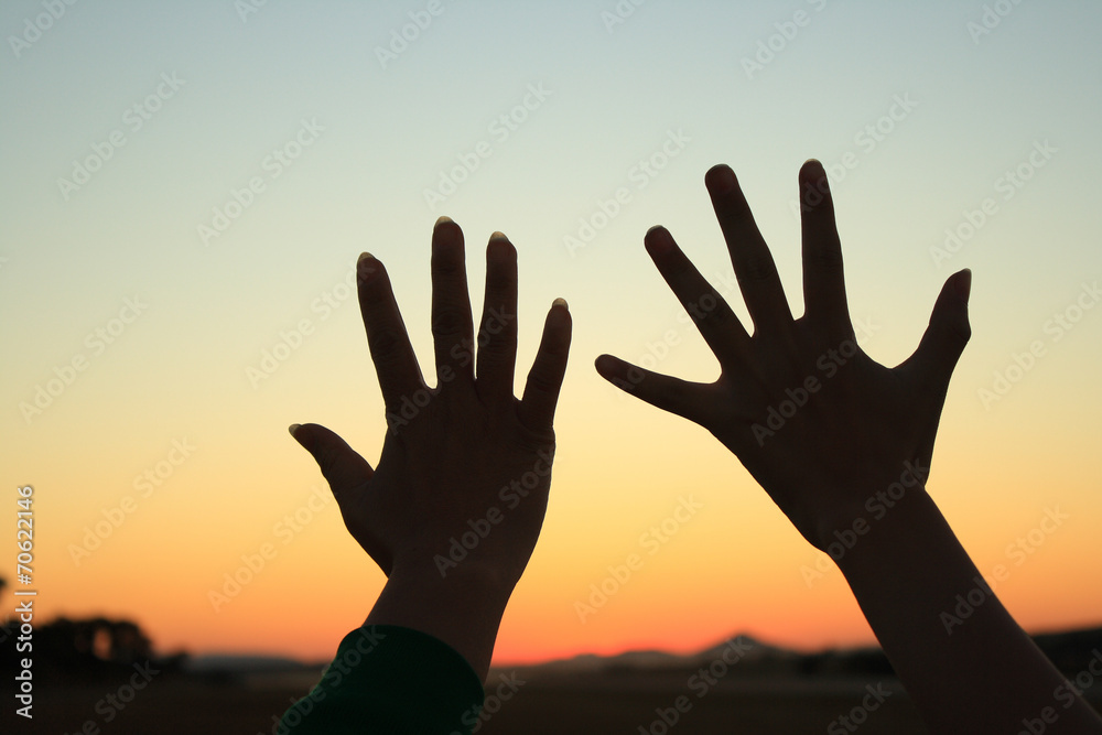 hand sign silhouette