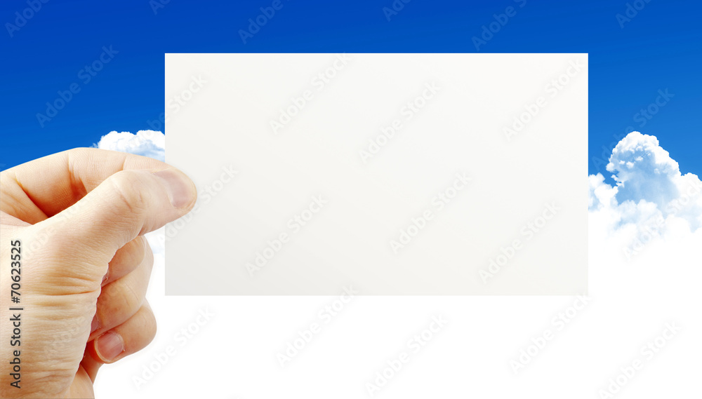 Hand holding paper Hand holding paper