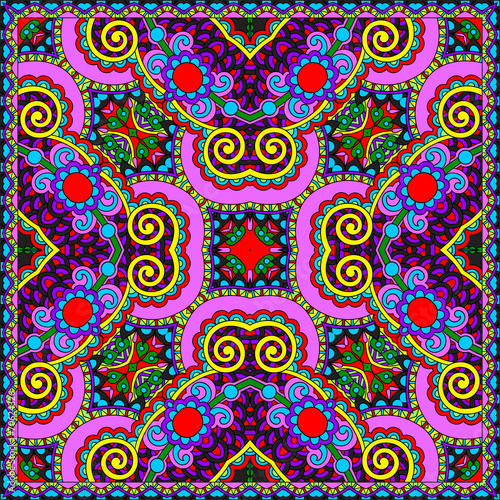 Traditional ornamental floral paisley bandanna