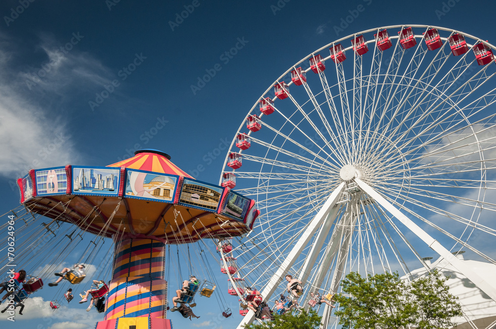 Flying chair and Ferris wheel