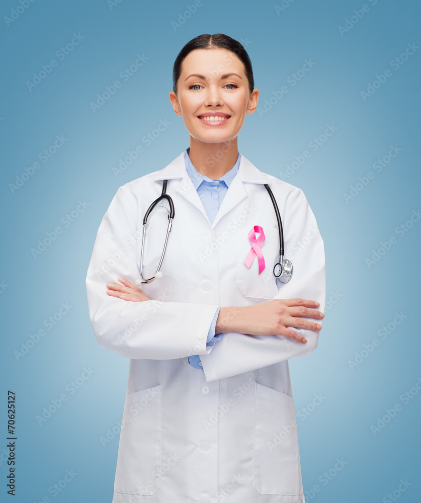 doctor with stethoscope, cancer awareness ribbon doctor with stethoscope, cancer awareness ribbon