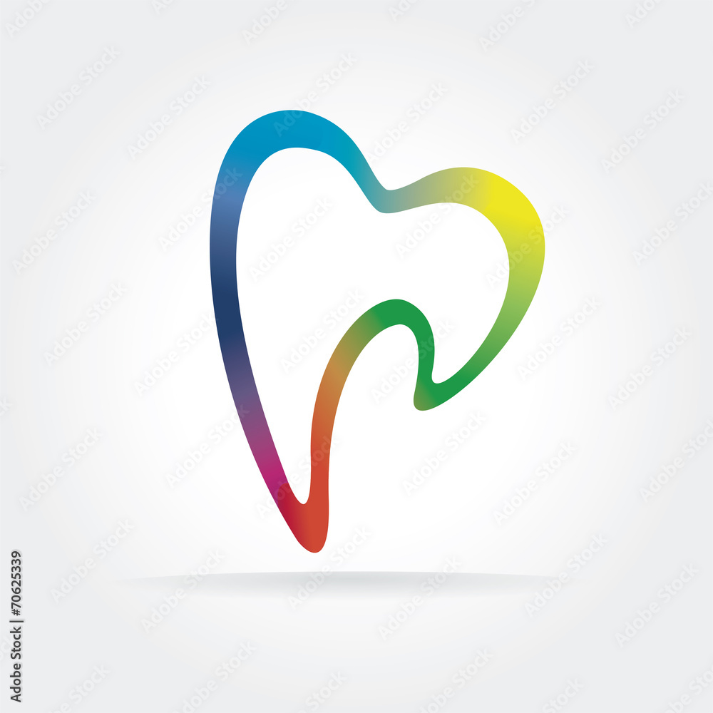 Abstract vector dantist tooth icon isolated on white background Abstract vector dantist tooth icon isolated on white background