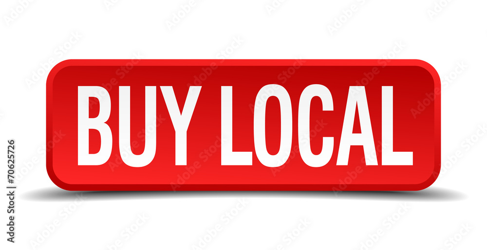 buy local red square button isolated on white background buy local red square button isolated on white background