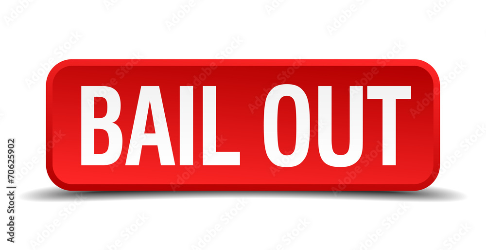 bail out red square button isolated on white background bail out red square button isolated on white background