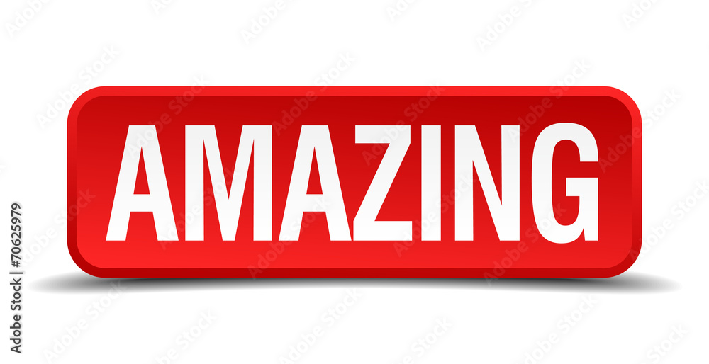 Amazing red square button isolated on white background Amazing red square button isolated on white background