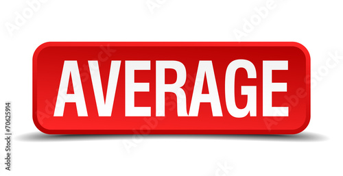 average red square button isolated on white background