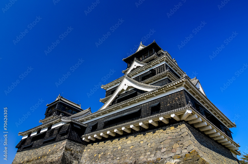 Obraz premium Kumamoto Castle is considered one of the three premier castles i