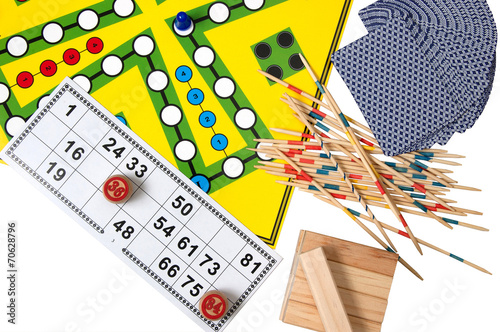 Collection of board games for fun spending time