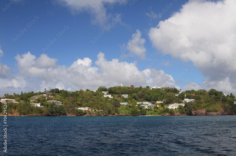 Island Saint Lucia coast